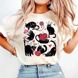Cute Cats Valentine Shirt, Valentine Cat Shirt, Gift For Cat Lover Shirt